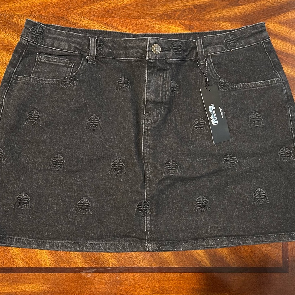 Cakeworthy Darth Vader Black Denim Skirt